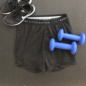 Black 2-in-1 Mesh Running Shorts